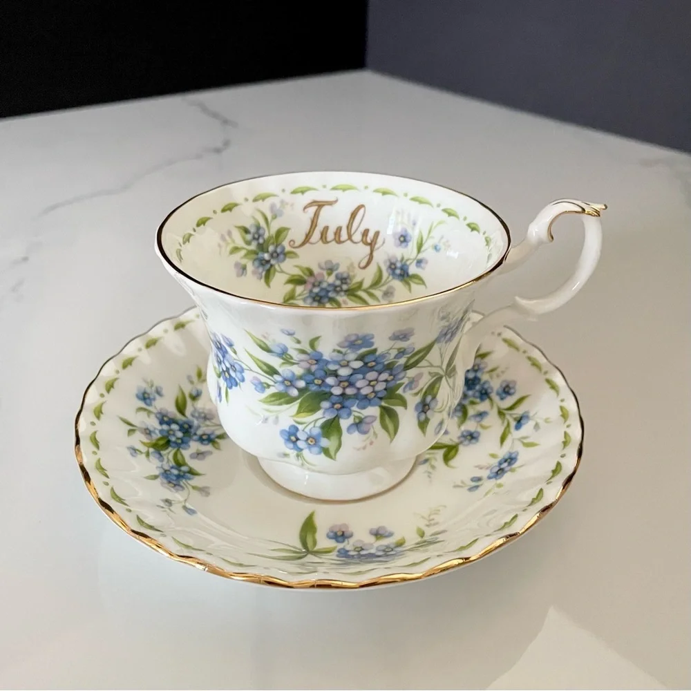 July Forget-Me-Not Cup & Saucer by Royal Albert
